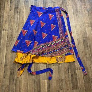 Darn Good Yarn Sari Wrap Skirt Colorful Whimsical Eclectic One Size